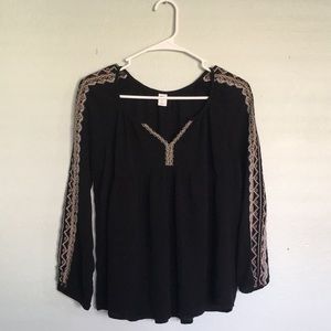 Black embroidered blouse
